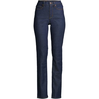 Lands' End Women's Recover High Rise Straight Leg Blue Jeans 3 Lands' End Women's Recover High Rise Straight Leg Blue Jeans - Image 3