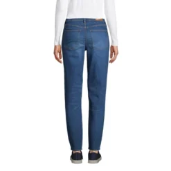 Lands' End Lands' End Women's Tall Recover Mid Rise Boyfriend Blue Jeans