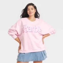 Women's Barbie Logo Graphic Sweatshirt - Pink 7 Women's Barbie Logo Graphic Sweatshirt - Pink -Avene Clothing Shop GUEST e6b834c1 84c7 4080 83e2 2875f07d9661