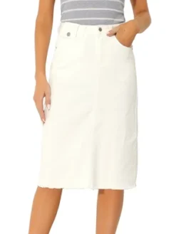 Allegra K Women's Casual Jean Skirt High Waist Back Vent Short Denim Skirts -Avene Clothing Shop GUEST e7f698ae 9322 4d3b a64e a6accd6176be