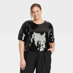Women's Short Sleeve Paillettes - A New Day™ -Avene Clothing Shop GUEST e88d1e17 46b4 4283 a1ae 0ba56ac770b5