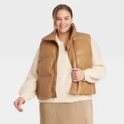 Women's Faux Leather Puffer Vest - A New Day™ -Avene Clothing Shop GUEST e8dc86fb 62a9 4107 a775 49633e86f83e