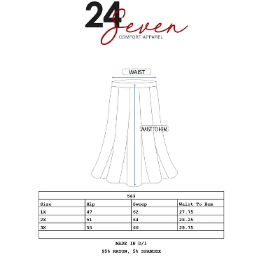 24seven Comfort Apparel A Line Elastic Waist Knee Length Plus Size Skirt 3 24seven Comfort Apparel A Line Elastic Waist Knee Length Plus Size Skirt - Image 3