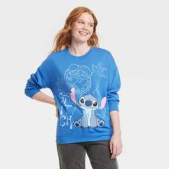 Women's Stitch Cozy Graphic Sweatshirt - Blue -Avene Clothing Shop GUEST ea56b866 1bda 4458 bbc8 f67c5f8b6af0