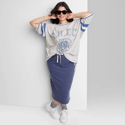 Women's Ascot + Hart Varsity Elbow Sleeve Graphic T-Shirt - Gray 7 Women's Ascot + Hart Varsity Elbow Sleeve Graphic T-Shirt - Gray - Image 7