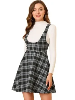 Allegra K Women's Pinafore Overall Tartan Checks Braces A-line Suspender Skirt -Avene Clothing Shop GUEST f563a9ab 3000 4174 b726 6ecfdef3ff8c