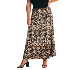 Womens Plus Size Brown Animal Print Maxi Skirt -Avene Clothing Shop GUEST f6c72b65 4bd9 4e82 ba9f dc51c79622da