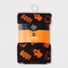 Women's Foil Printed "Boo!" Halloween Seamless Fleece Lined Leggings - Hyde & EEK! Boutique™ Black/Orange