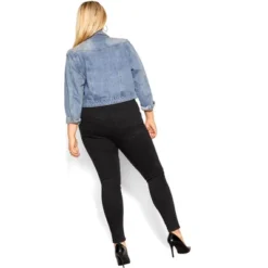 Women's Plus Size Asha Patch Corset Jean - Black Wash | CITY CHIC